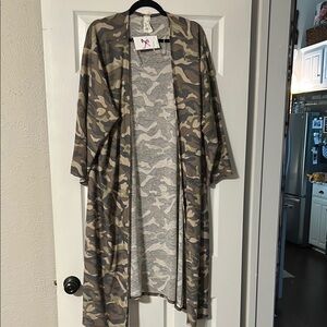 Camouflage Open-Front Women's duster